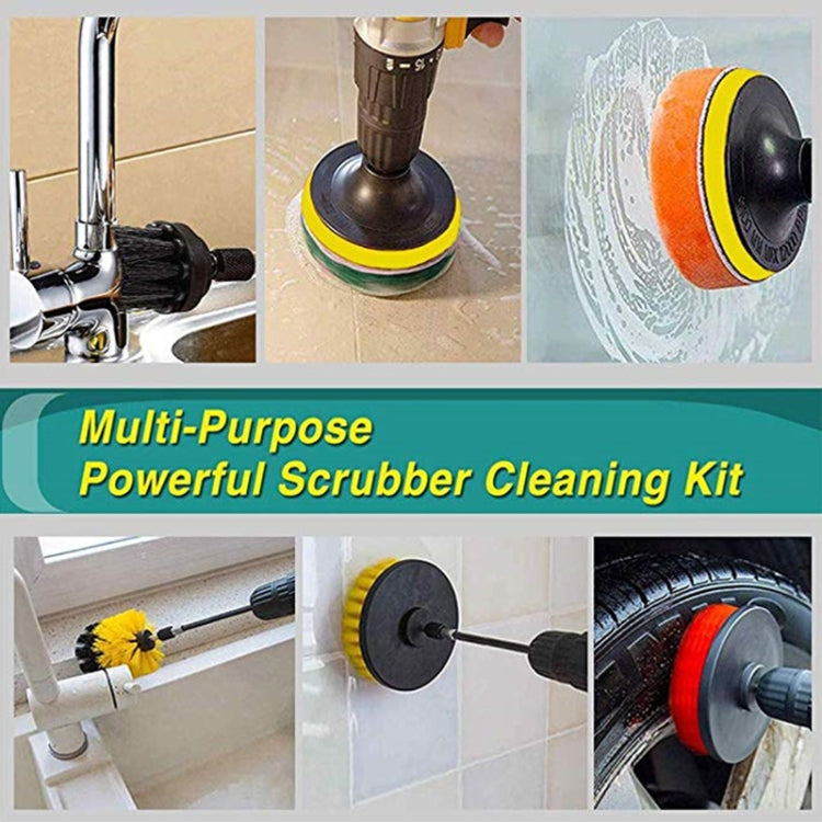 23 in 1 Floor Wall Window Glass Cleaning Descaling Electric Drill Brush Head Set, 23 in 1
