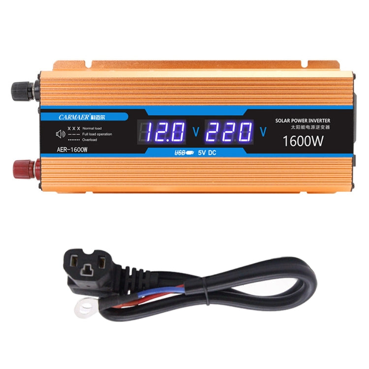 Carmaer 48V to 220V 1600W Car Multi-function Double Digital Display Inverter Household Power Converter