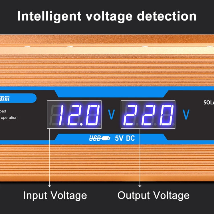 Carmaer 24V to 220V 2200W Car Multi-function Double Digital Display Inverter Household Power Converter, 24V to 220V 2200W