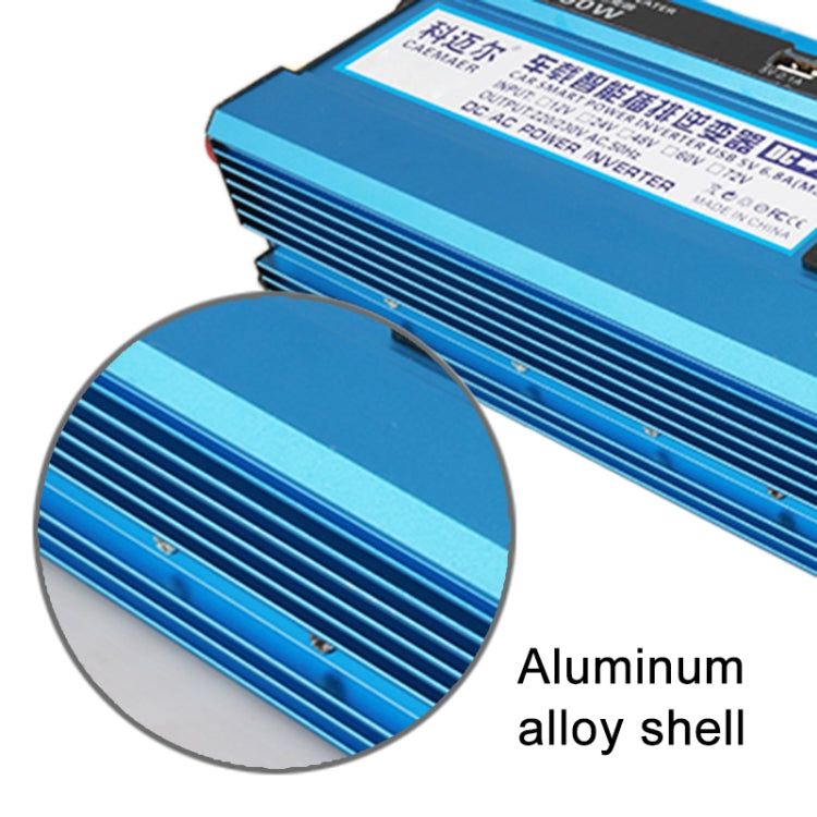 Carmaer 12V to 220V 2200W Three Socket Car Double Digital Display Inverter Household Power Converter, 12V to 220V 2200W