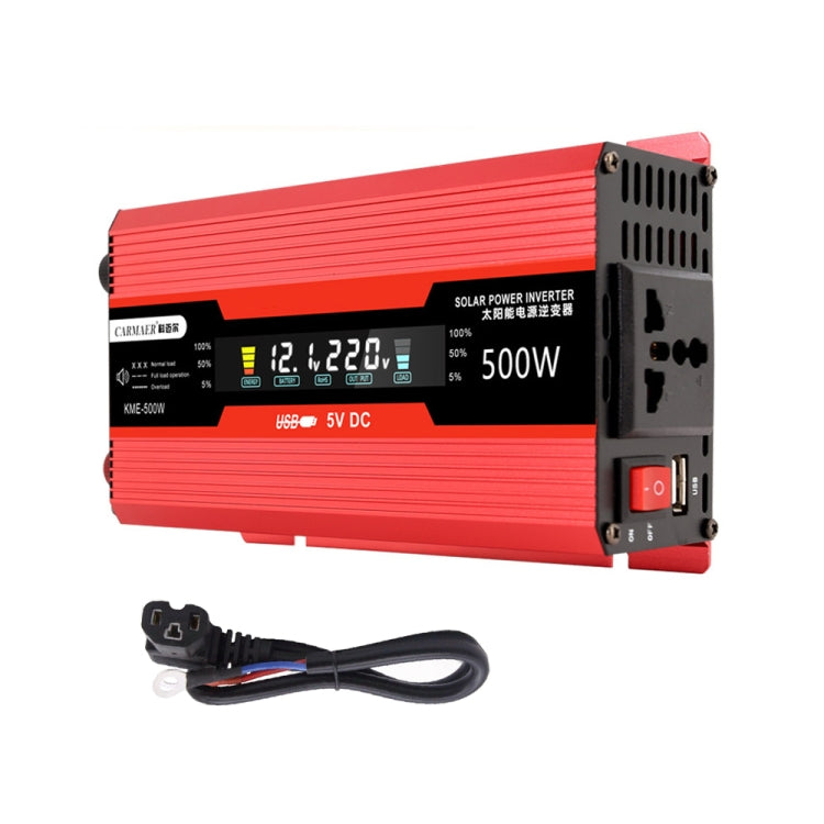 Carmaer Universal 48V to 220V 500W Car LCD Display Inverter Household Power Converter, Universal 48V to 220V 500W