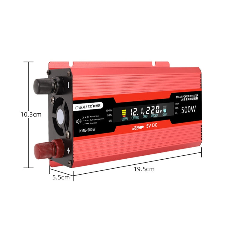 Carmaer Universal 48V to 220V 500W Car LCD Display Inverter Household Power Converter, Universal 48V to 220V 500W