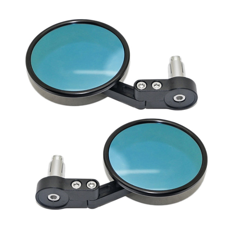 SF-158 Motorcycle Round Blue Glass Adjustable Rearview Mirror Handle Reflective Mirror, SF-158