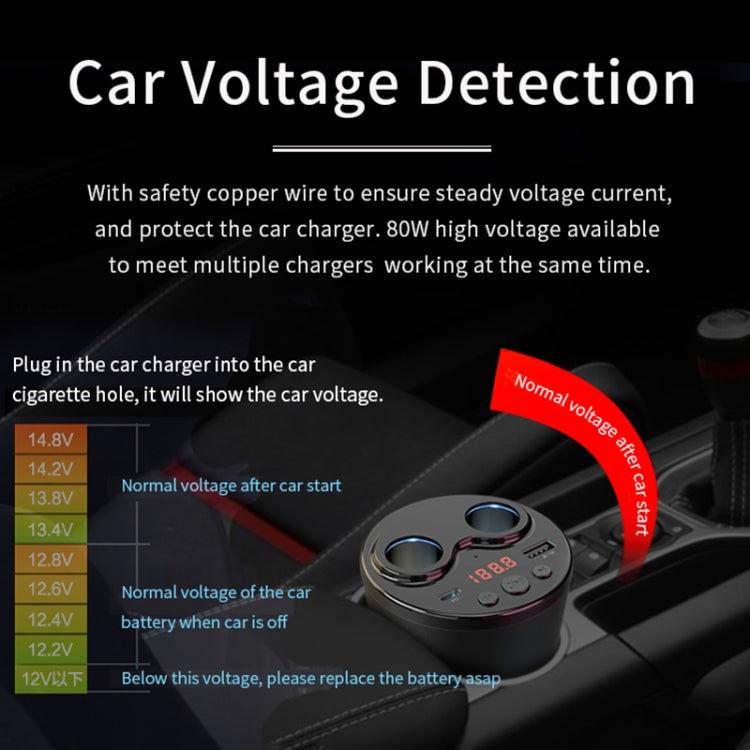 G63 Car Multi-function Bluetooth Charger Cup Support Hands-free Call / USB Charging / Navigation Broadcast, with Remote Control, with Remote Control