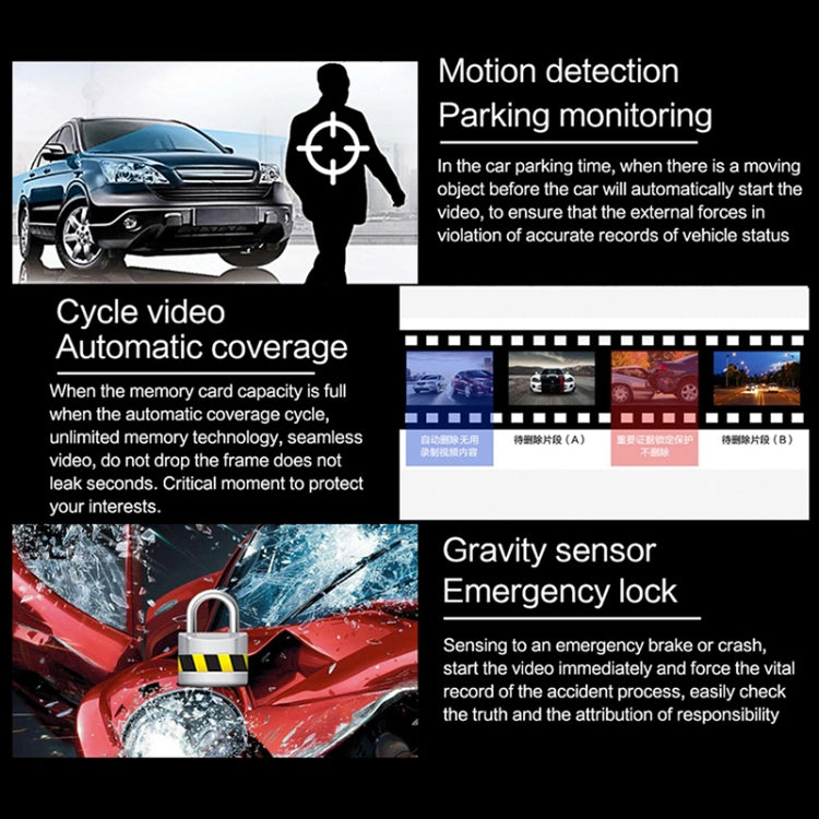 Z30 WiFi Dual-lens HD 2160P Non-light Night Vision 360-degree Panoramic Driving Recorder, Standard Version, Z30 Standard Version