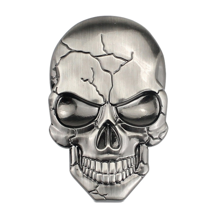 Three-dimensional Devil Skull Metal Car Sticker, Titanium Color, Bronze, Silver Grey