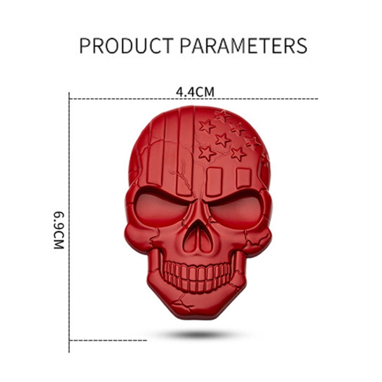 Three-dimensional Devil Skull Metal Plating Car Sticker, Black, Plating Bronze, Red, Silver