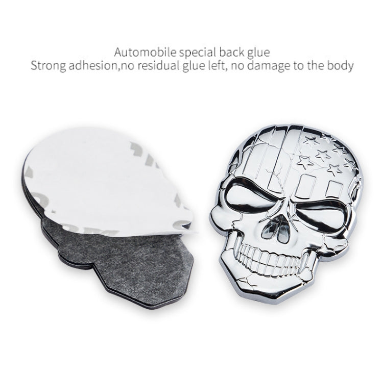 Three-dimensional Devil Skull Metal Plating Car Sticker, Black, Plating Bronze, Red, Silver