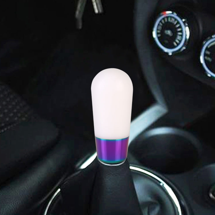 Universal Car Small Ellipsoid Resin + Carbon Fiber Metal Gear Shift Knob, Small Ellipsoid (Black), Small Ellipsoid (White)