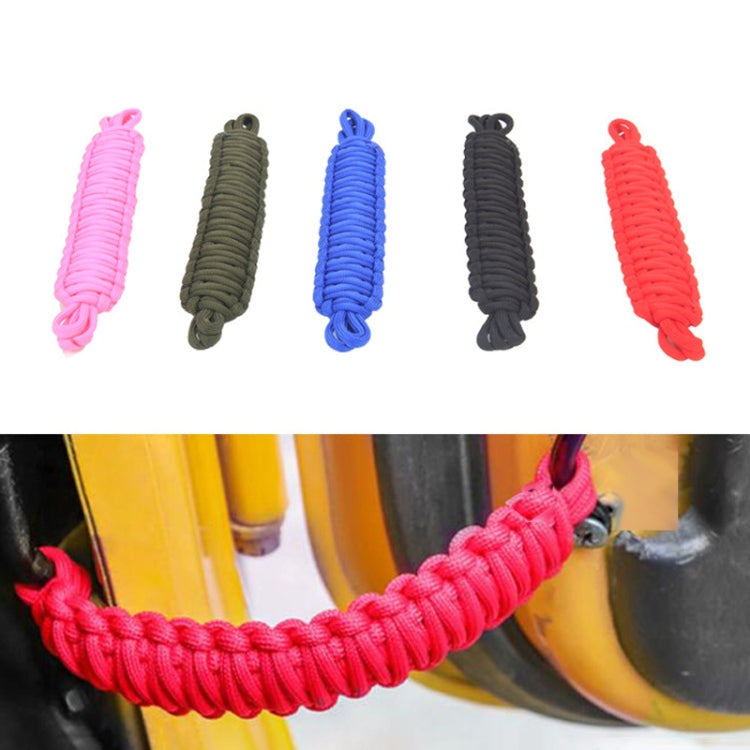 Pair Car Door Limit Braided Rope Strap for Jeep Wrangler, Short (Red), Short (Black)