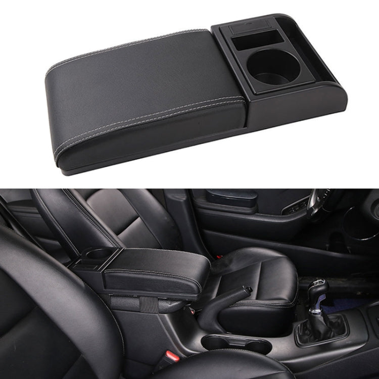 Car Multi-functional Dual USB Armrest Box Booster Pad, Microfiber Leather Straight Type, Microfiber Straight Type (Black), Microfiber Straight Type (Black Red), Microfiber Straight Type (Black White)