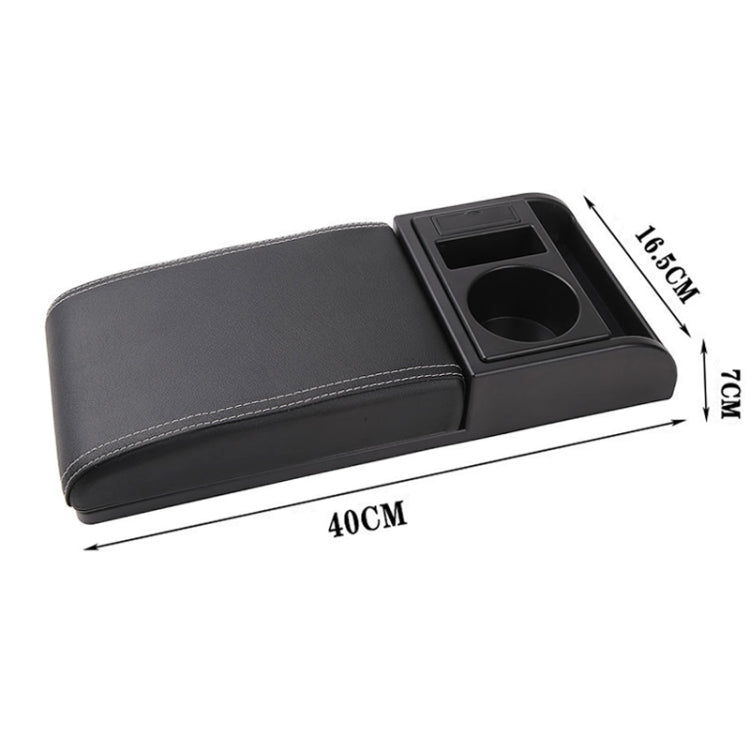 Car Multi-functional Dual USB Armrest Box Booster Pad, Microfiber Leather Straight Type, Microfiber Straight Type (Black White), Microfiber Straight Type (Black), Microfiber Straight Type (Black Red)
