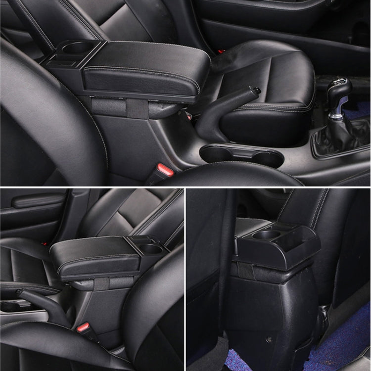 Car Multi-functional Dual USB Armrest Box Booster Pad, Microfiber Leather Straight Type, Microfiber Straight Type (Black White), Microfiber Straight Type (Black), Microfiber Straight Type (Black Red)