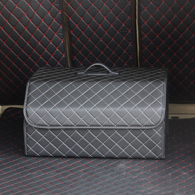 Car Trunk Foldable Storage Box, Checkered Large Size: 54 x 32 x 30cm, Checkered 54 x 32 x 30cm (Beige), Checkered 54 x 32 x 30cm (Black Red)
