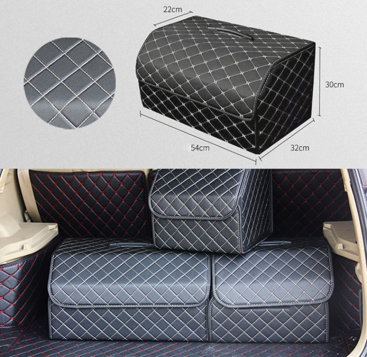 Car Trunk Foldable Storage Box, Checkered Large Size: 54 x 32 x 30cm, Checkered 54 x 32 x 30cm (Beige), Checkered 54 x 32 x 30cm (Black Red)
