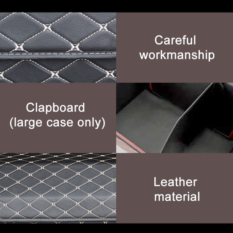 Car Trunk Foldable Storage Box, Rhombic Grid Middle Size: 40 x 32 x 30cm, Rhombic 40 x 32 x 30cm (Wine Red), Rhombic 40 x 32 x 30cm (Beige), Rhombic 40 x 32 x 30cm (Coffee), Rhombic 40 x 32 x 30cm (Black Red), Rhombic 40 x 32 x 30cm (Black)