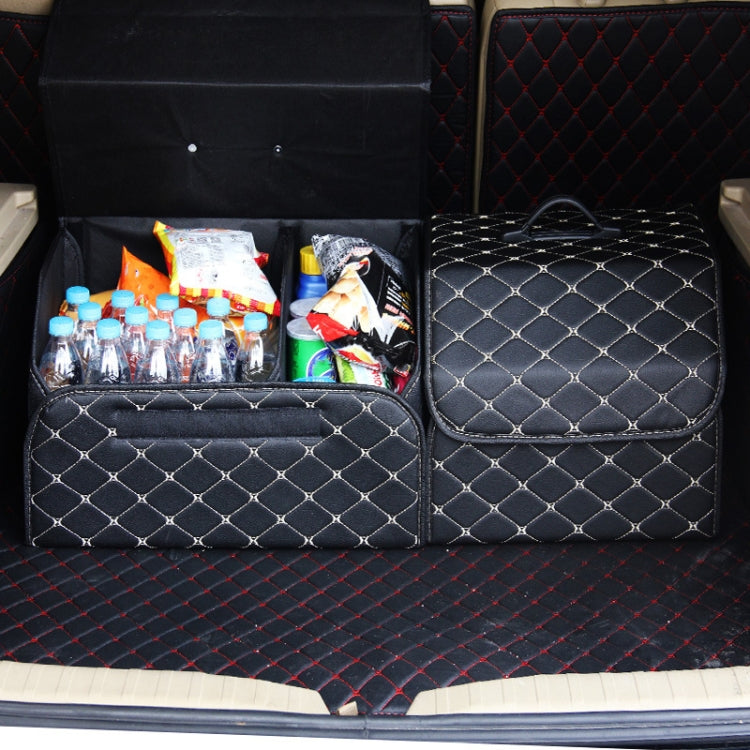 Car Trunk Foldable Storage Box, Rhombic Grid Large Size: 54 x 32 x 30cm, Rhombic 54 x 32 x 30cm (Coffee), Rhombic 54 x 32 x 30cm (Black Red), Rhombic 54 x 32 x 30cm (Black), Rhombic 54 x 32 x 30cm (Wine Red), Rhombic 54 x 32 x 30cm (Beige)