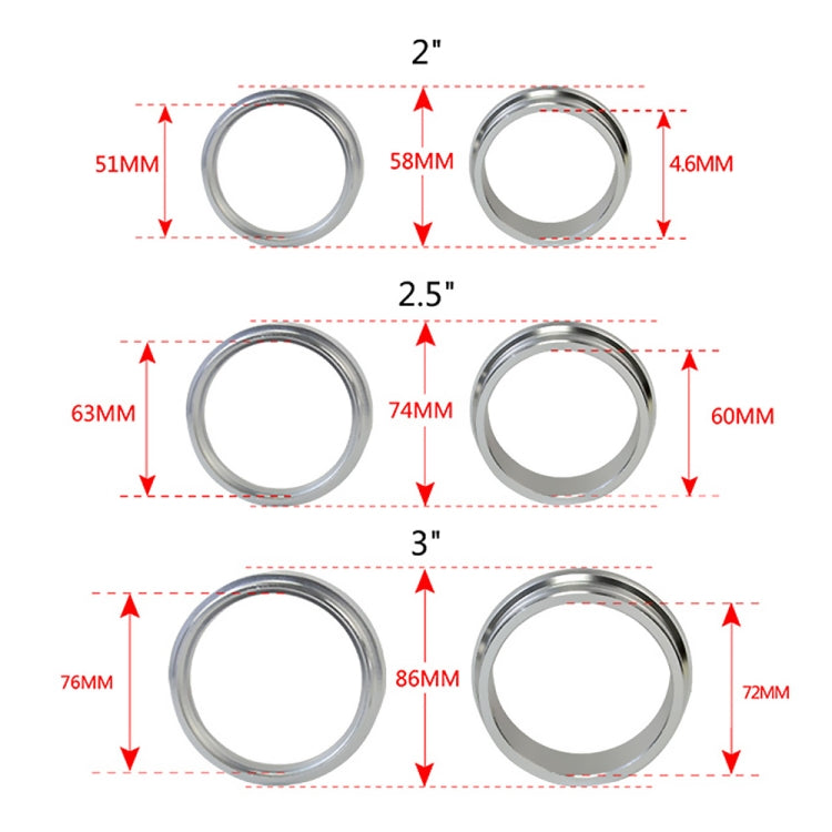 2.0 inch Car Exhaust V-band Clamp with Flange, 2.0 inch