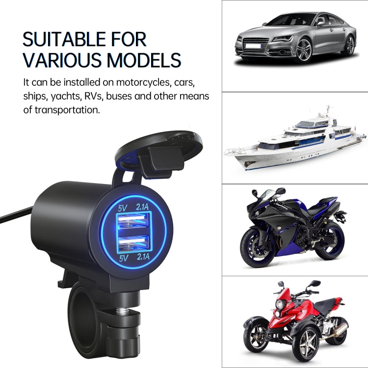 ZH-526I1 Car / Motorcycle 4.2A Dual USB Port Car Charger, ZH-526I1