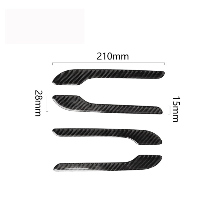 4 PCS Carbon Fiber Car Outside Handle Decorative Sticker for Tesla Model 3, Outside  Handle