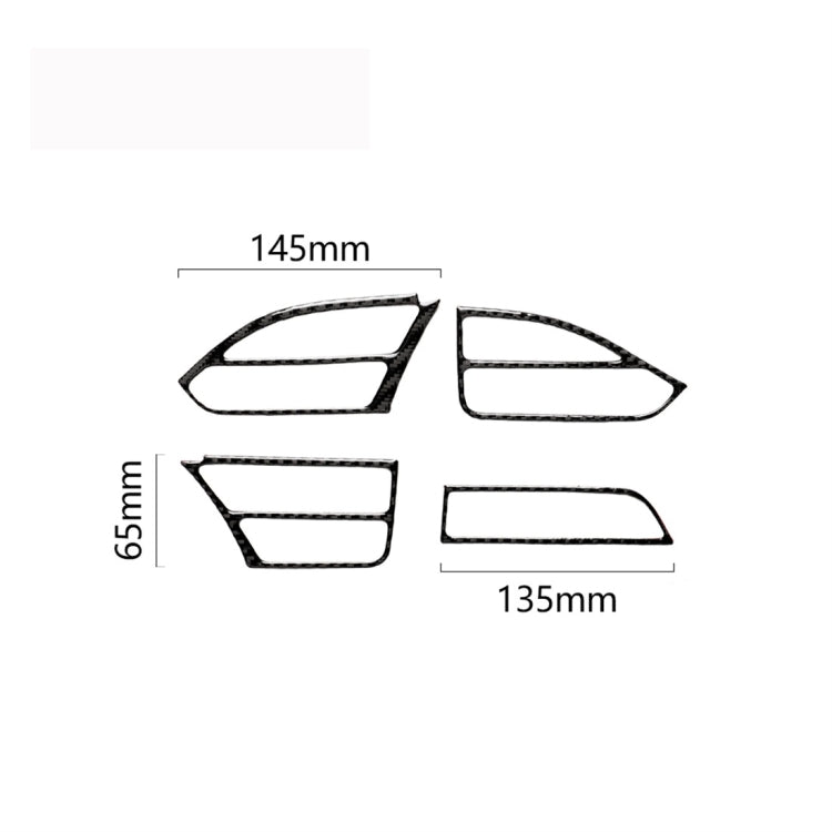 4 PCS Carbon Fiber Car Central Control Instrument Outlet Decorative Sticker for Tesla Model X, Suitable for Left Driving, Central Control Instrument Outlet