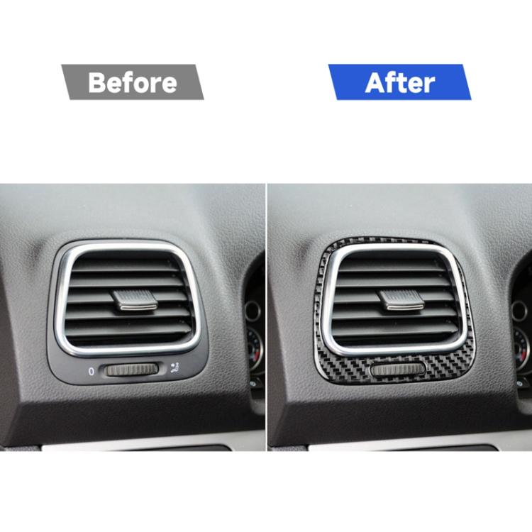 2 PCS / Set Carbon Fiber Car Left and Right Air Outlets Frame Decorative Sticker for Volkswagen Scirocco 2009-2016,Left and Right Drive Universal, Left and Right Air Outlets Frame
