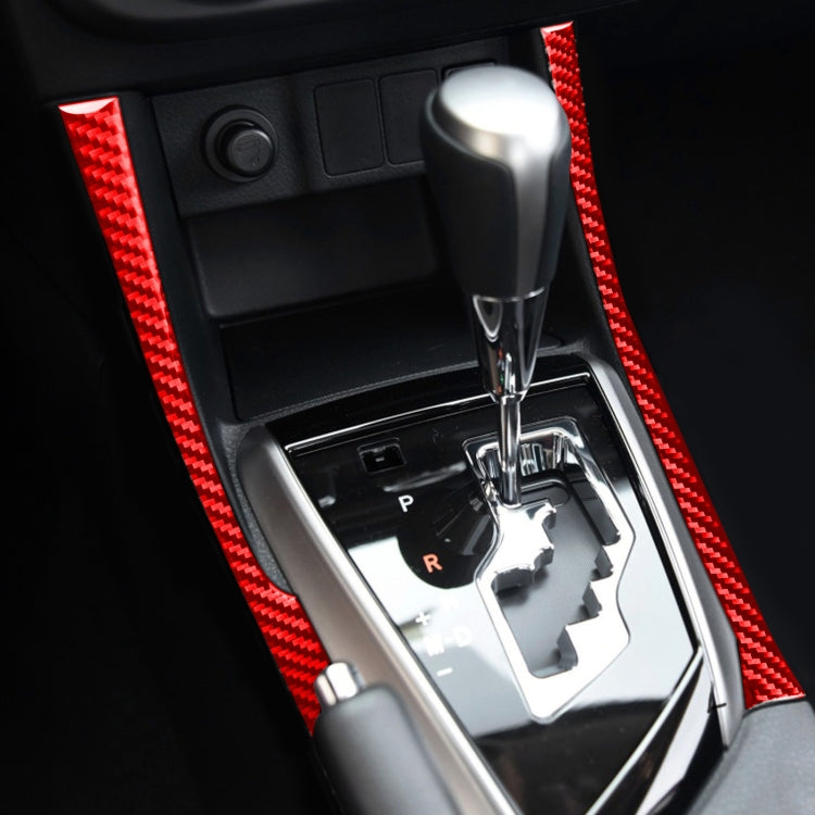 2 PCS / Set Carbon Fiber Car Gear Side Decorative Sticker for Toyota Corolla 2014-2018,Left Drive, Gear Side,Left Drive