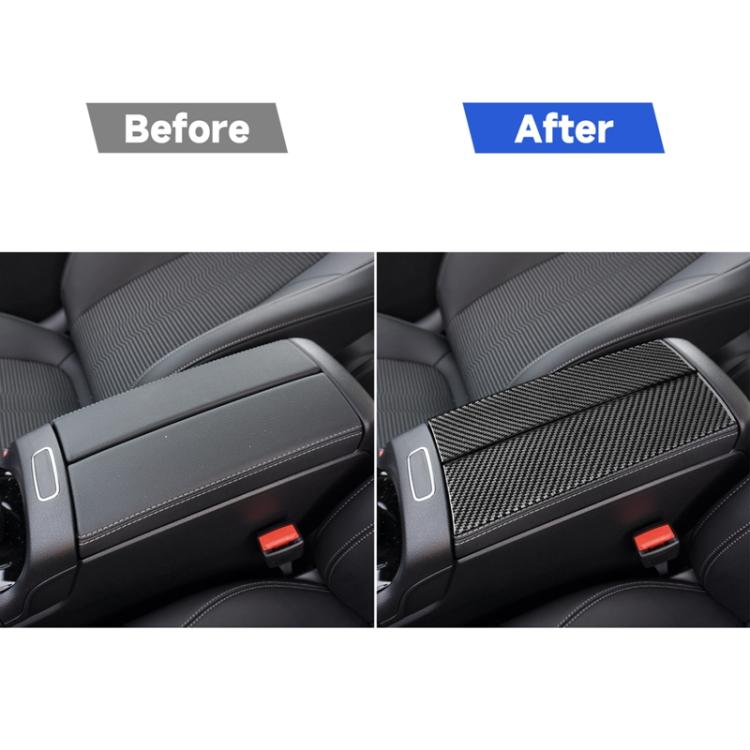 2 PCS / Set Carbon Fiber Car Armrest Box Panel Decorative Sticker for Mercedes-Benz B-Class 2019 / GLB 2020,Left and Right Drive Universal, Armrest Box Panel