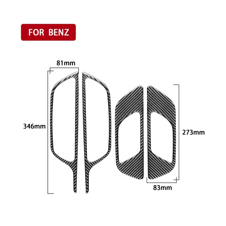 4 PCS/Set Carbon Fiber Car Inner Door Handle Frame Decorative Sticker for Mercedes-Benz B-Class 2019/GLB 2020,Left and Right Drive Universal