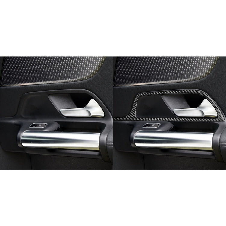 4 PCS/Set Carbon Fiber Car Inner Door Handle Frame Decorative Sticker for Mercedes-Benz B-Class 2019/GLB 2020,Left and Right Drive Universal