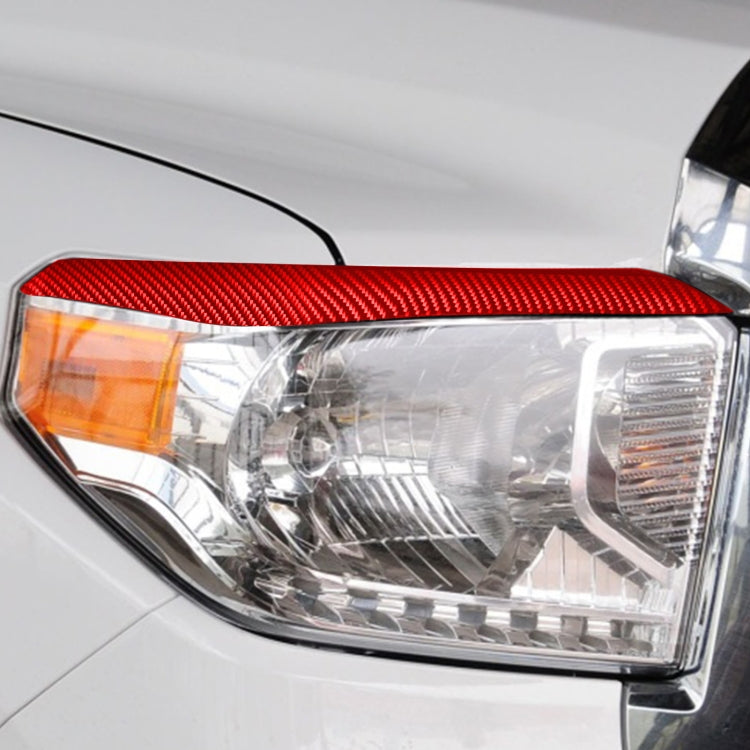 2 PCS / Set Carbon Fiber Car Headlight Eyebrow Decorative Sticker for Toyota Tundra 2014-2018,Left and Right Drive Universal, Headlight Eyebrow
