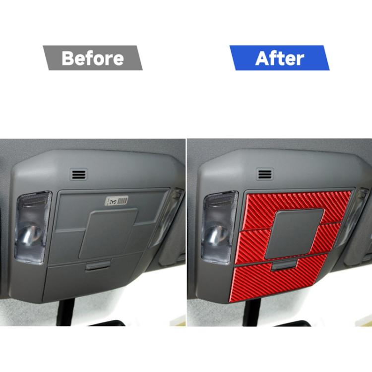 4 PCS / Set Carbon Fiber Car Front Row Reading Light Panel Decorative Sticker for Toyota Tundra 2014-2018,Left and Right Drive Universal, Front Row Reading Light Panel