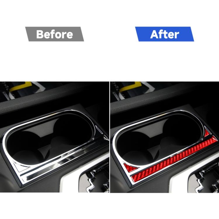 3 PCS / Set Carbon Fiber Car Central Control Cup Holder Decorative Sticker for Toyota Tundra 2014-2018,Right Drive, Central Control Cup Holder,Right Drive
