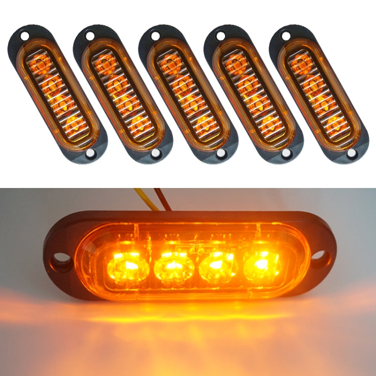 5 PCS MK-087 Car / Truck 4LEDs Side Marker Indicator Lights Bulb Lamp, MK-087(Red Light), MK-087(White Light), MK-087(Yellow Light), MK-087(Blue Light), MK-087(Green Light)