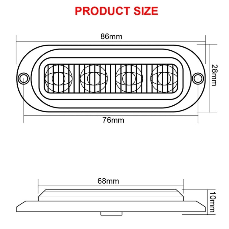 5 PCS MK-087 Car / Truck 4LEDs Side Marker Indicator Lights Bulb Lamp, MK-087(Red Light), MK-087(White Light), MK-087(Yellow Light), MK-087(Blue Light), MK-087(Green Light)