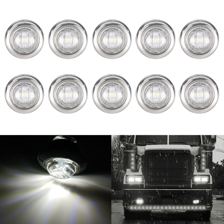 10 PCS MK-118 3/4 inch Metal Frame Car / Truck 3LEDs Side Marker Indicator Lights Bulb Lamp, MK-118(Blue Light), MK-118(Green Light), MK-118(Red Light), MK-118(White Light), MK-118 (Yellow Light)