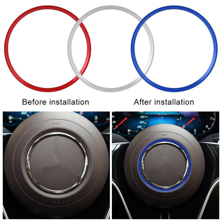 Car Steering Wheel Decorative Ring Cover for Mercedes-Benz,Inner Diameter: 7.2cm, 7.2cm (Blue), 7.2cm (Red), 7.2cm (Silver)