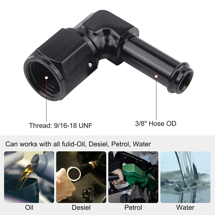 Car 90 Degree Quick Connect Female AN6-3/8 Swivel Barb Fitting Adapter, AN6-3/8