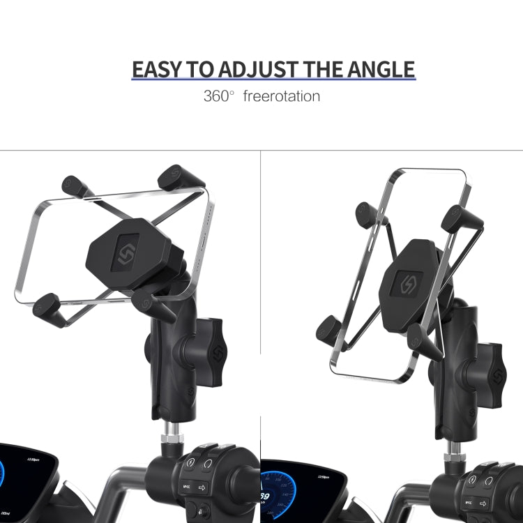ZH-1558C1 Motorcycle M8 Ball Joint X-shape Aluminum Alloy Phone Holder, ZH-1558C1