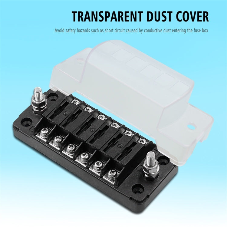 CS-978A1 FB1901 1 In 6 Out Independent Positive Negative Fuse Box without Fuse Piece for Auto Car Truck Boat