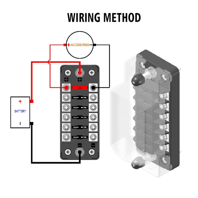 CS-978A1 FB1901 1 In 6 Out Independent Positive Negative Fuse Box without Fuse Piece for Auto Car Truck Boat