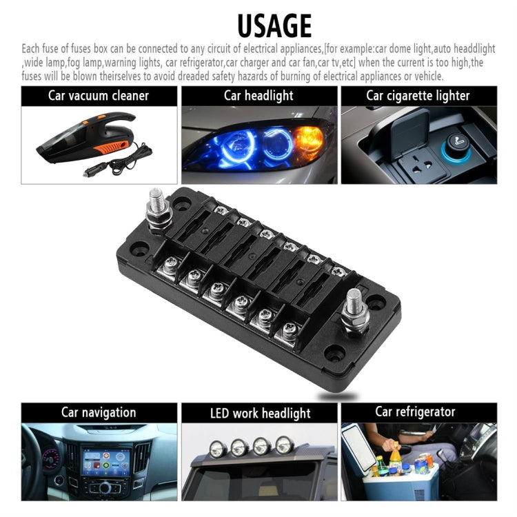 CS-978A1 FB1901 1 In 6 Out Independent Positive Negative Fuse Box without Fuse Piece for Auto Car Truck Boat