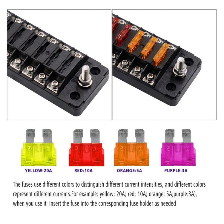 ZH-978A2 FB1902 1 In 12 Out 12 Ways Independent Positive Negative Fuse Box with 24 Fuses for Auto Car Truck Boat, ZH-978A2