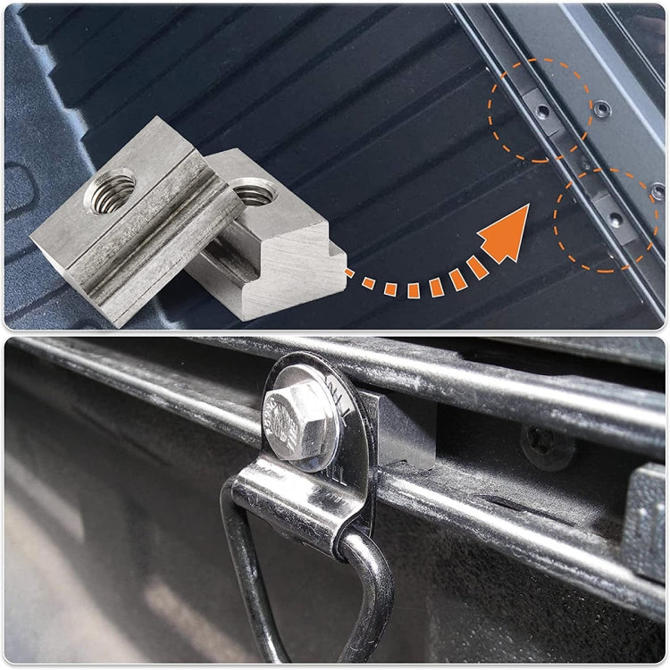 Bed Deck Rails Cleat T Slot Nuts Fits Screws with 3/8 inch-16 Thread for Toyota Tacoma / Tundra, Slot Nuts Fits Screws