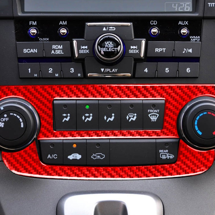 2 PCS Set for Honda CRV 2007-2011 Carbon Fiber Car Central Control CD Volume Switch Frame Decorative Sticker,Left and Right Drive Universal, Car Central Control CD Volume Switch Frame