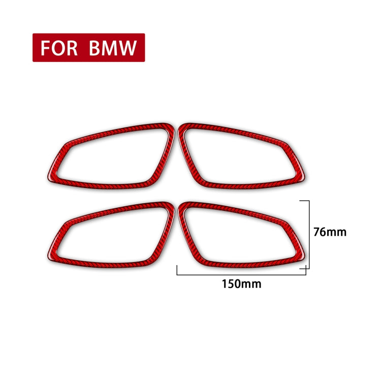 4 PCS Set for BMW 3 Series E90 Carbon Fiber Car Door Handle Decorative Sticker,Left and Right Drive, Car Door Handle