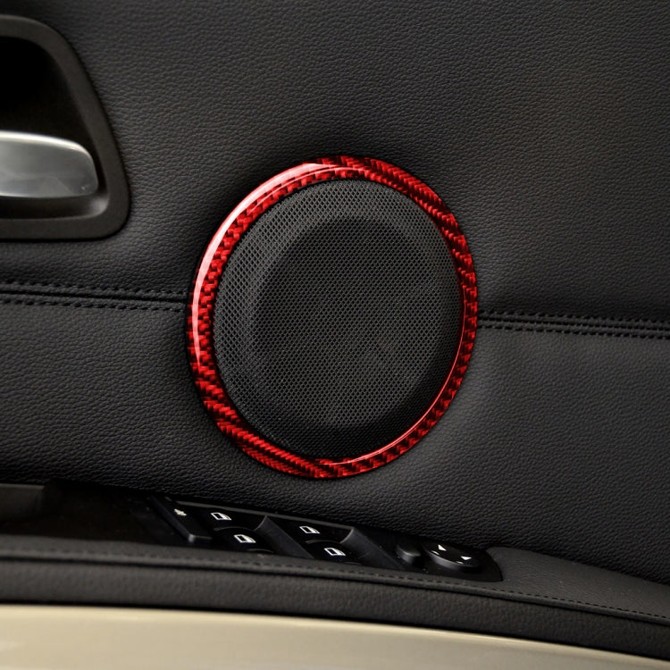 2 PCS Set for BMW 3 Series E90 Carbon Fiber Car Horn Circle Decorative Sticker, Car Horn Circle