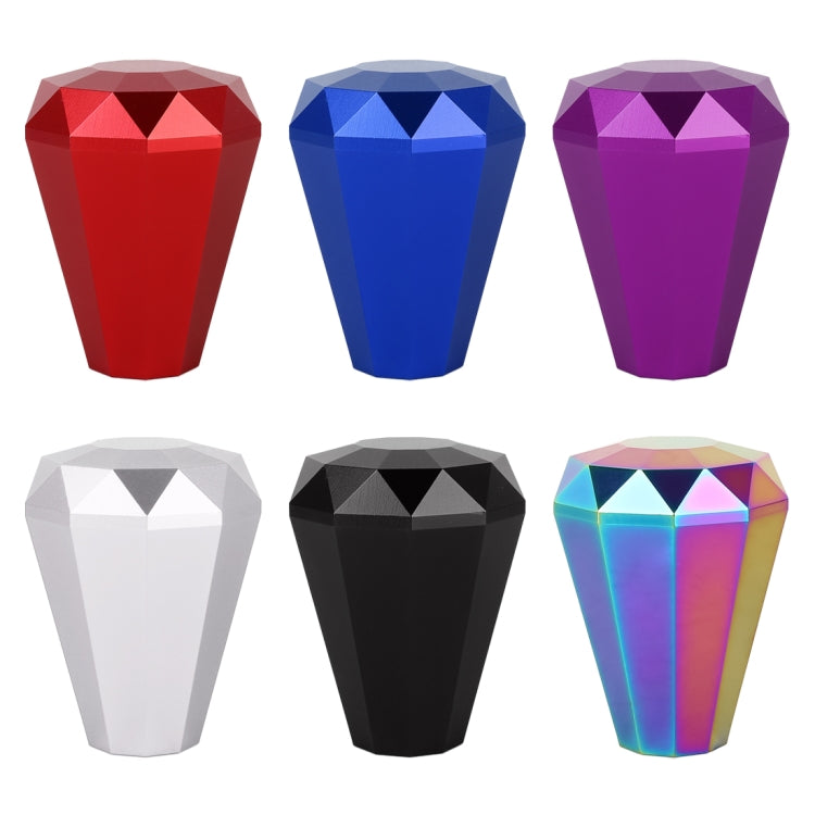 Universal Car Diamond Shape Metal Gear Shift Knob, Silver, Black, Blue, Purple, Red