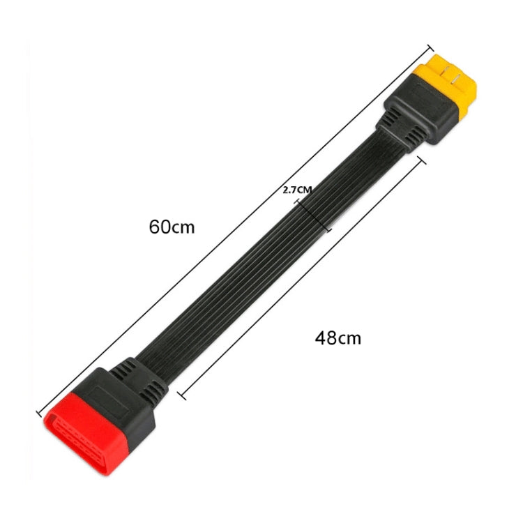 SF62 60cm Car Detector OBD Extension Line Car Computer Conversion Plug Male to Female Adapter Cable, 60cm