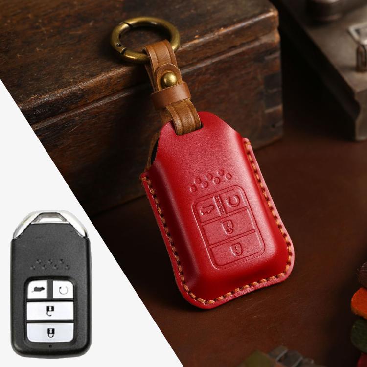 For Honda Car Cowhide Leather Key Protective Cover Key Case, Four Keys Version, For Honda, Four Keys Version, For Honda , Four Keys Version